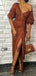 One Shoulder Orange Evening Dresses With Ruffles ,Cheap Prom Dresses,PDY0625