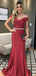 Mermaid Off-the-Shoulder Dark Red Prom Dresses,Cheap Prom Dresses,PDY0546