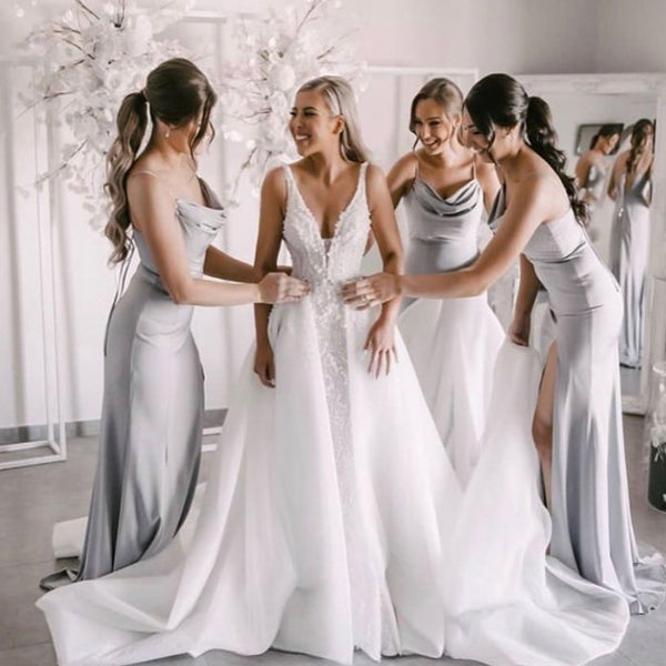New Arrival Spaghetti Strap Mermaid Long Cheap Bridesmaid Dresses, BDS0137