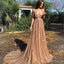 Shinning Spaghetti Straps V-neck Tulle Evening Dresses ,Cheap Prom Dresses,PDY0602