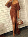 One Shoulder Orange Evening Dresses With Ruffles ,Cheap Prom Dresses,PDY0625