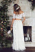 White Sexy Two Pieces Long Sleeve Lace Wedding Dresses Online, WDY0229