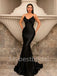 Sexy V-neck Spaghetti straps Mermaid Prom Dresses , PDS0367