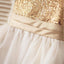 Gold Sequin Simple Cutest  Cheap Soft Pretty Flower Girl Dresses With Bow, FGY0121
