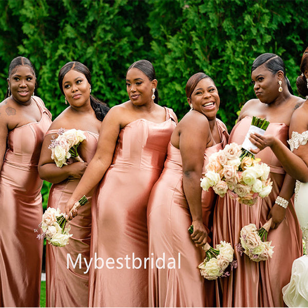 Mismatched Off-shoulder Sweetheart Elegant Simple Long Bridesmaid Dressess, BDS0275