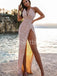 Elegant V-neck Side slit Mermaid Prom Dresses, PDS0503