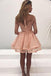 Stunning Lace Long Sleeves Illusion Short Cheap Homecoming Dresses 2018, BDY0293
