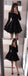 Off-the-Shoulder Long Sleeves Black Tulle Homecoming Dress,Short Prom Dresses,BDY0344