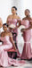 Sexy Mermaid Off-shoulder Soft Satin Long Bridesmaid Dresses, BDS0173