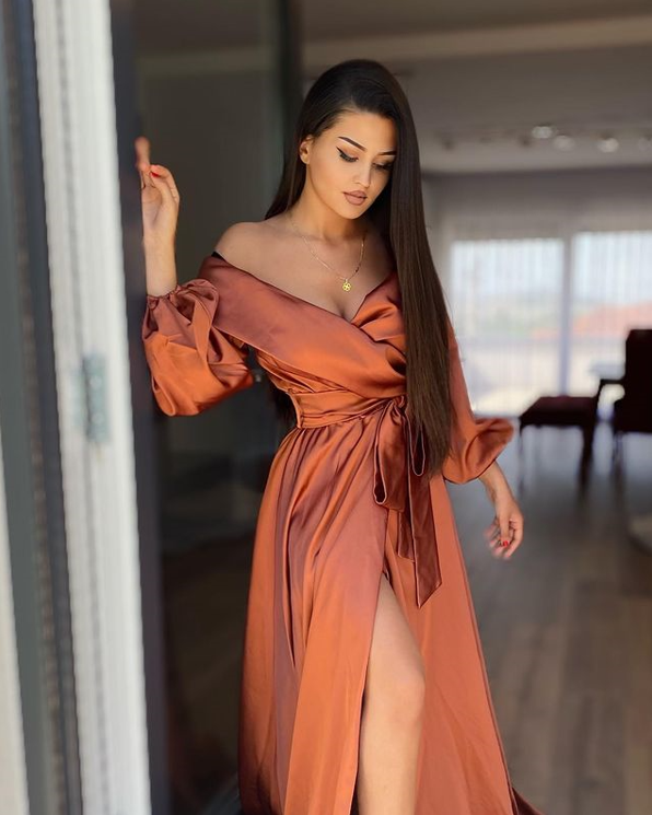 New Arrival Off-shoulder Side Slit A-line Long Prom Dresses Online, PDS0172