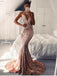 Sexy Mermaid Spaghetti Straps Pink Evening Dresses,Cheap Prom Dresses,PDY0626