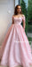 Charming Off-shoulder A-line Lace Simple Long Prom Dresses, PDS0226