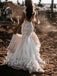 Simple V-neck Mermaid Lace applique Wedding Dresses, WDY0255