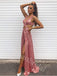 Sexy V-neck Sleeveless A-line Prom Dresses,PDS0925