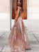 Elegant V-neck Sleeveless A-line Prom Dresses,PDS1015