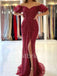 Elegant Sweetheart Off shoulder Side slit Mermaid Prom Dresses, PDS0532