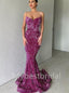 Sexy V-neck Spaghetti straps Sleeveless Mermaid Prom Dresses, PDS0434