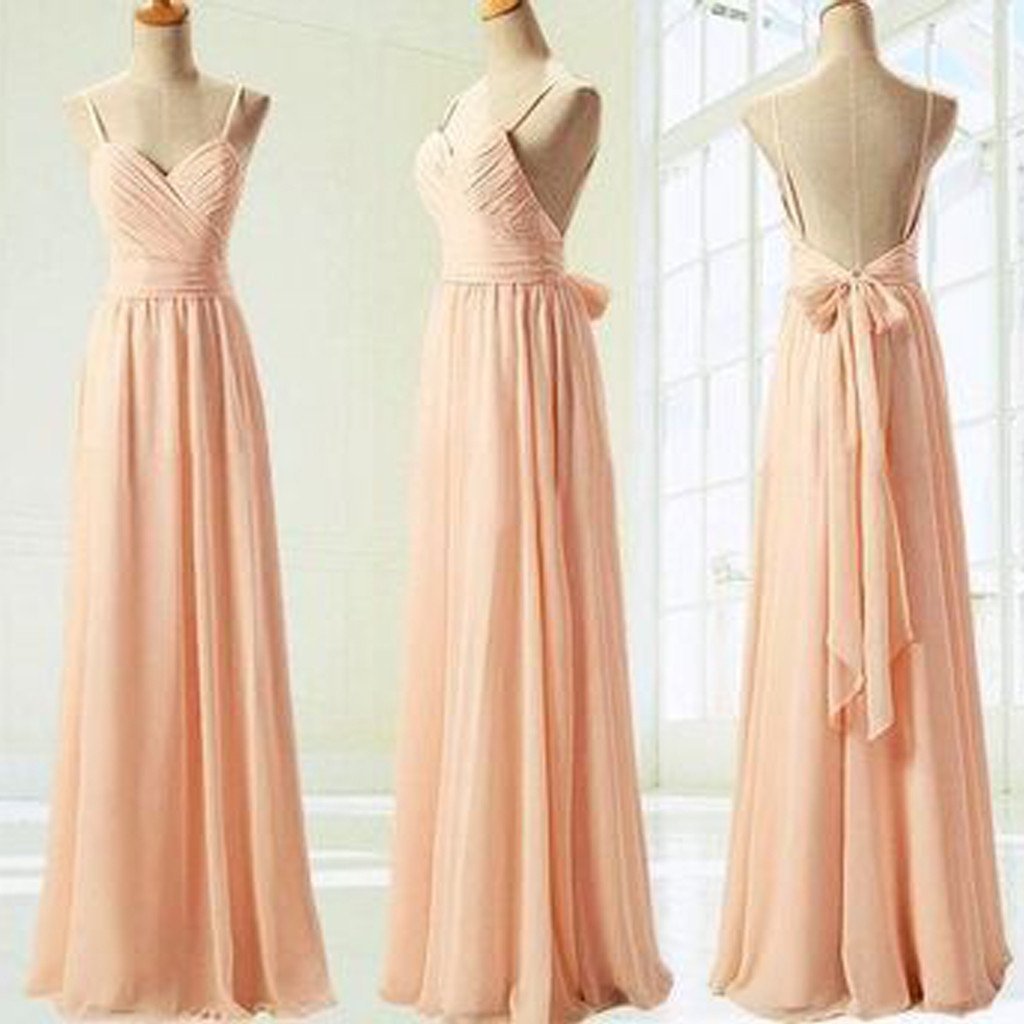 Sweet Heart Backless Pink Chiffon Bridesmaid Dresses,Cheap Bridesmaid Dresses,WGY0359