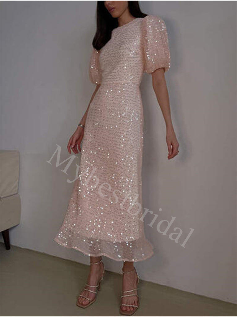 Elegant Strapless Half-sleeves A-line Prom Dresses,PDS0894