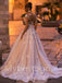 Elegant V-neck Off shoulder A-line Lace applique Wedding Dresses,WDY0319