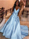 Elegant V-neck Spaghetti straps A-line Prom Dresses,PDS0948