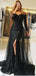 Mermaid Off-the-Shoulder Long Sleeves Black Prom Dress,Cheap Prom Dresses,PDY0544