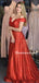 Newest Off-shoulder A-line Red Simple Long Prom Dresses, PDS0192