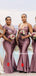 Mismatched Mermaid Soft Satin Long Bridesmaid Dresses, BDS0174