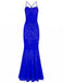Mermaid Spaghetti Straps Pink/Blue Satin Evening Dresses,Cheap Prom Dresses,PDY0566