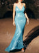 Sexy V-neck Spaghetti straps Sleeveless Sheath Prom Dresses,PDS1019
