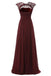 Open Back See Through Burgundy Lace Cheap Long Bridesmaid Dresses Online, WGY0319