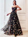 Lovely Straight A-line Tulle Appliques Simple Long Prom Dresses, PDS0237