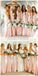 Rose Gold Sequin Mermaid Custom Long Bridesmaid Dresses,WGY0289