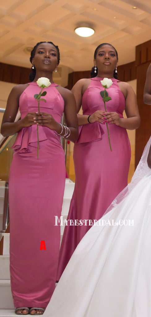 Newest Halter Mismatched Mermaid Long Bridesmaid Dresses Online, BDS0159