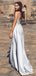 Mermaid Spaghetti Straps Silver Prom Dresses With Appliques,Cheap Prom Dresses,PDY0543