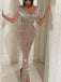 Sheath Off The Shoulder Sequined Tassel Evening Dresses,Cheap Prom Dresses,PDY0567