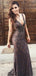 Mermaid V-neck Black Lace Evening Dresses ,Cheap Prom Dresses,PDY0605