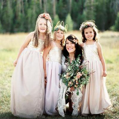 Gold Sequin Spaghetti Straps Blush Pink Tulle Flower Girl Dresses ,Cheap Toddler Flower Girl Dresses,FGY0210