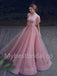 Elegant Strapless Cap sleeves A-line Prom Dresses,PDS0526
