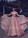 Elegant Strapless Cap sleeves A-line Prom Dresses,PDS0526