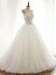 See Through V Neck A-line Lace Long Custom Cheap Wedding Bridal Dresses, WDY0169