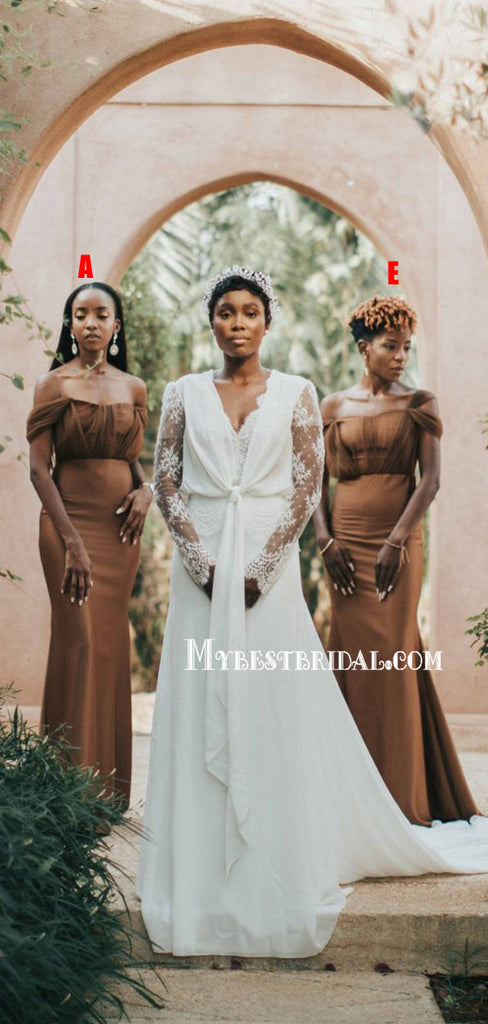Mismatched Mermaid Popular Long Bridesmaid Dresses, BDS0075