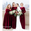 Mismatched V-neck Long sleeves Elegant Simple Long Mermaid Dressess, BDS0287