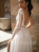 Sexy V-neck Long sleeves Side slit A-line Lace applique Wedding Dresses,WDY0315