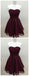 Sweetheart Cute Simpe Maroon Short Lace Homecoming Dresses 2018, BDY0259