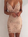 Spaghetti Straps V Neck Mermaid Tight Homecoming Dresses 2018,BDY0236