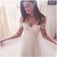 Off Shoulder Lace Sleeves Unique Casual Cheap Beach Wedding Dresses, WDY0182