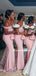 Mermaid Off-shoulder Lace Long Simple Bridesmaid Dresses, BDS0141