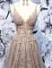 A-line V-Neck Appliques Long Evening Dresses,Cheap Prom Dresses,PDY0629