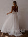 Sexy V-neck Spaghetti straps A-line Side slit Wedding Dresses, WDY0239